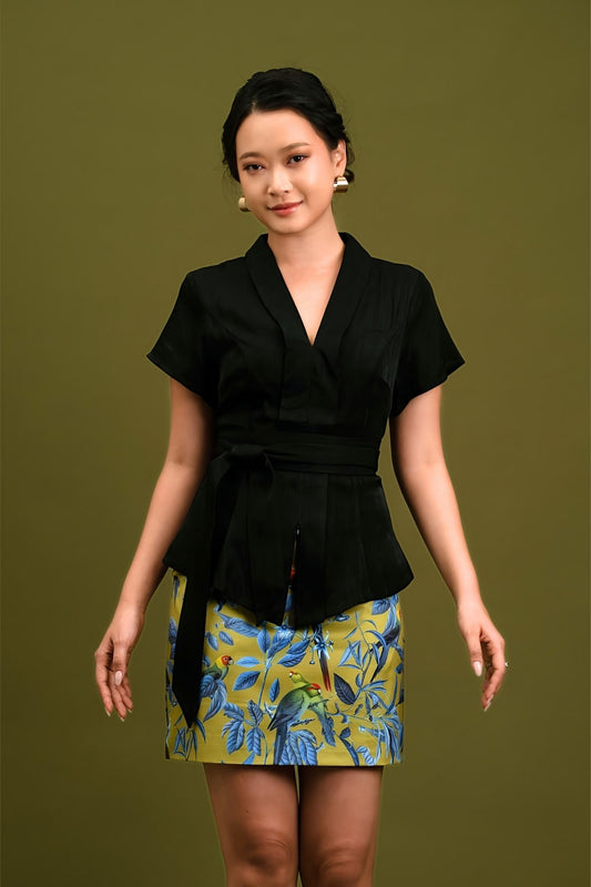 Li-Po Nyonya Top in Noir
