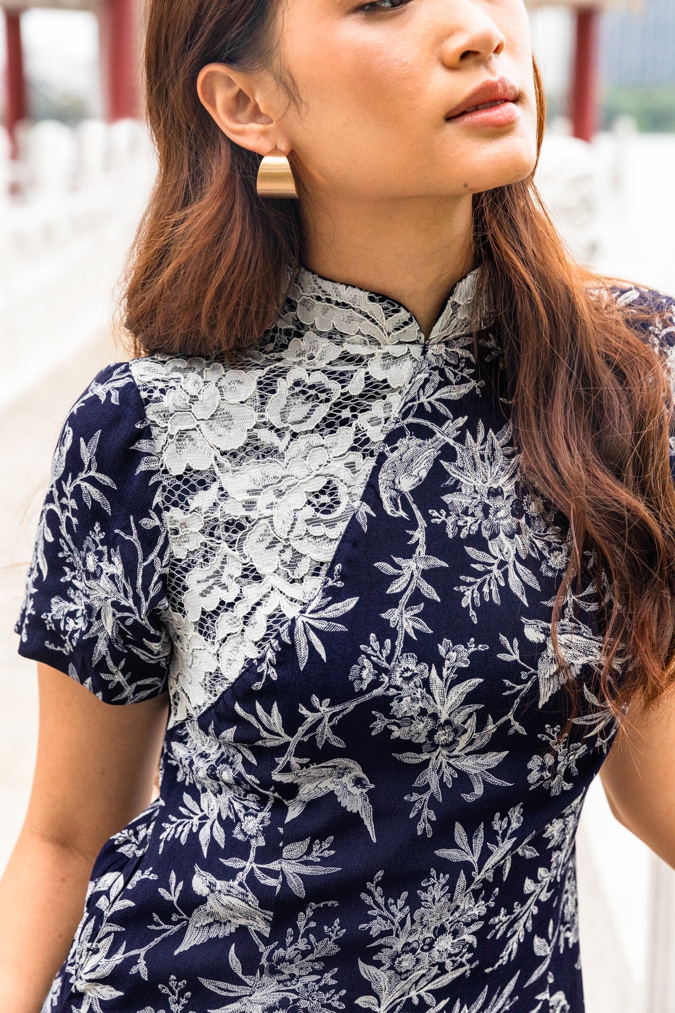 Dahlia Cheongsam in Blanche Lace