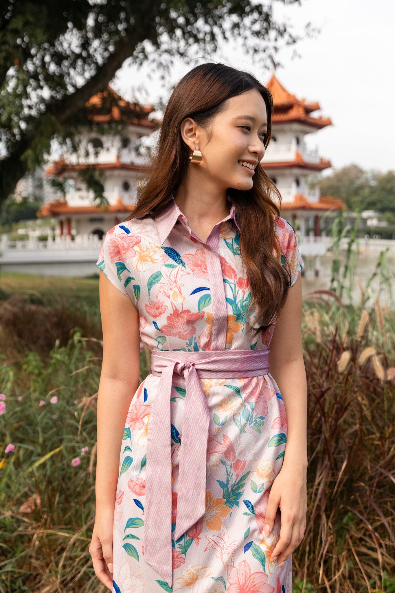 Morrissey Batwing Dress in Blooming Lilies