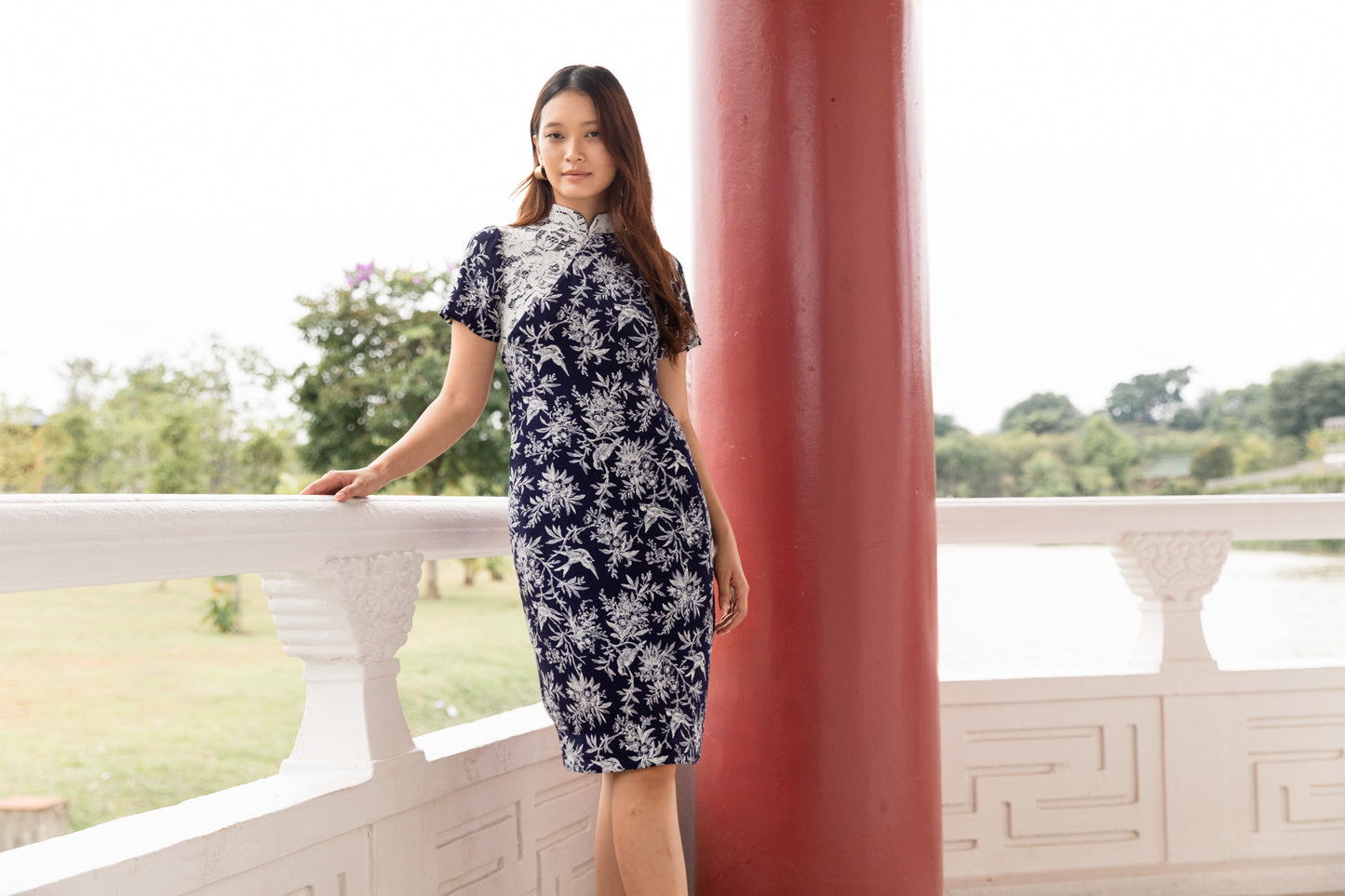 Dahlia Cheongsam in Blanche Lace