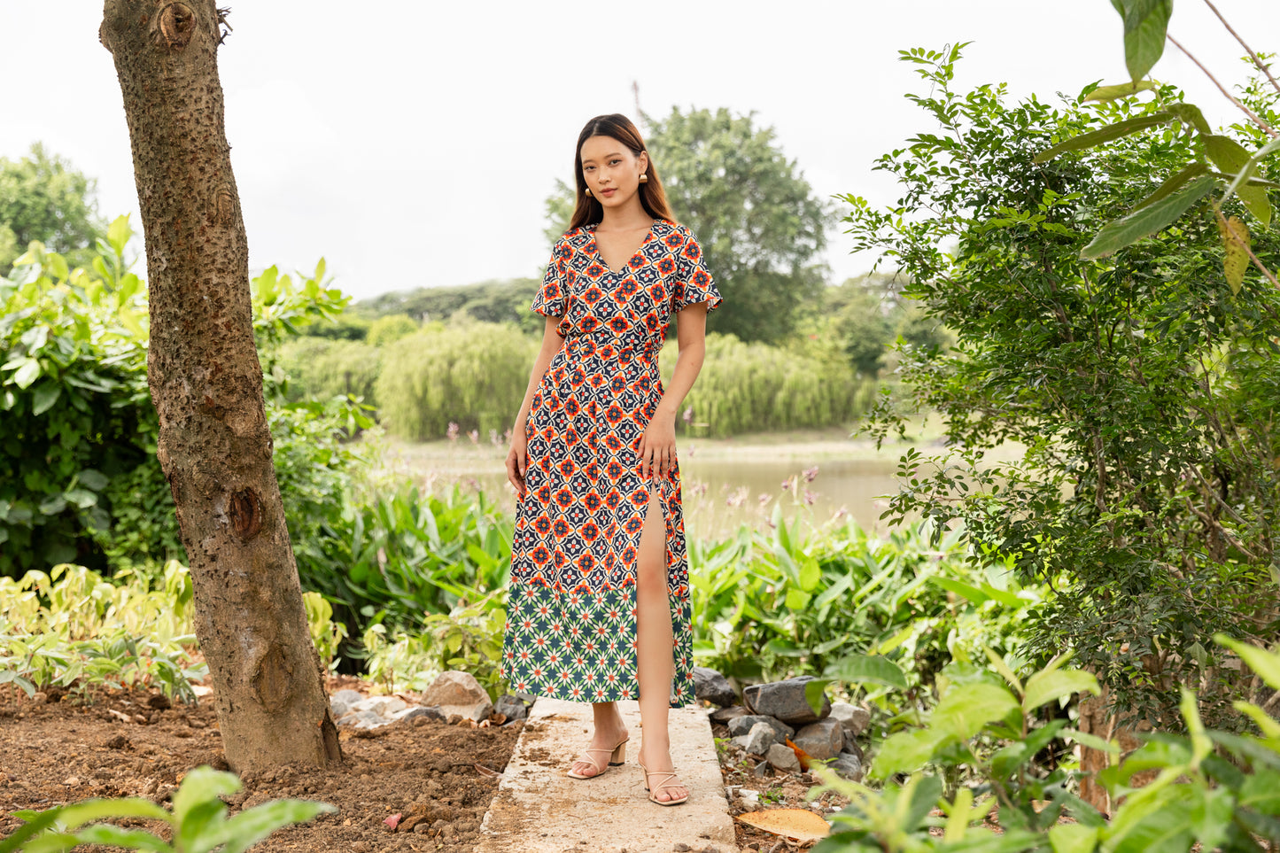 Erika Maxi Dress in Peranakan