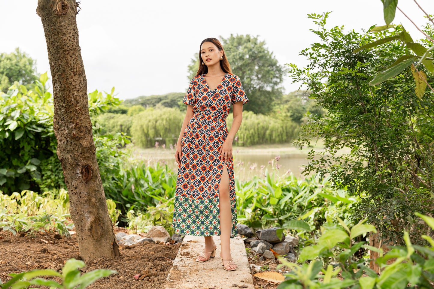Erika Maxi Dress in Peranakan