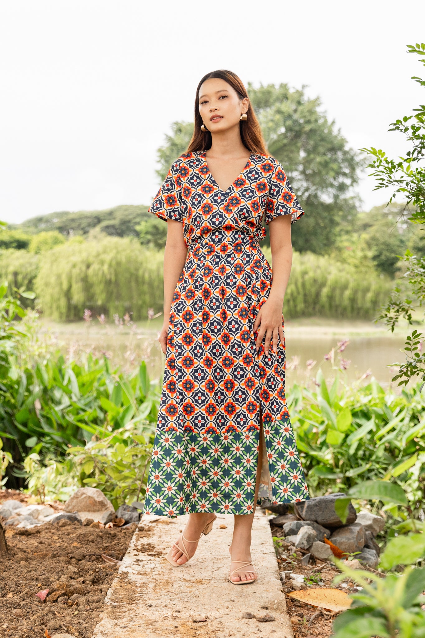 Erika Maxi Dress in Peranakan