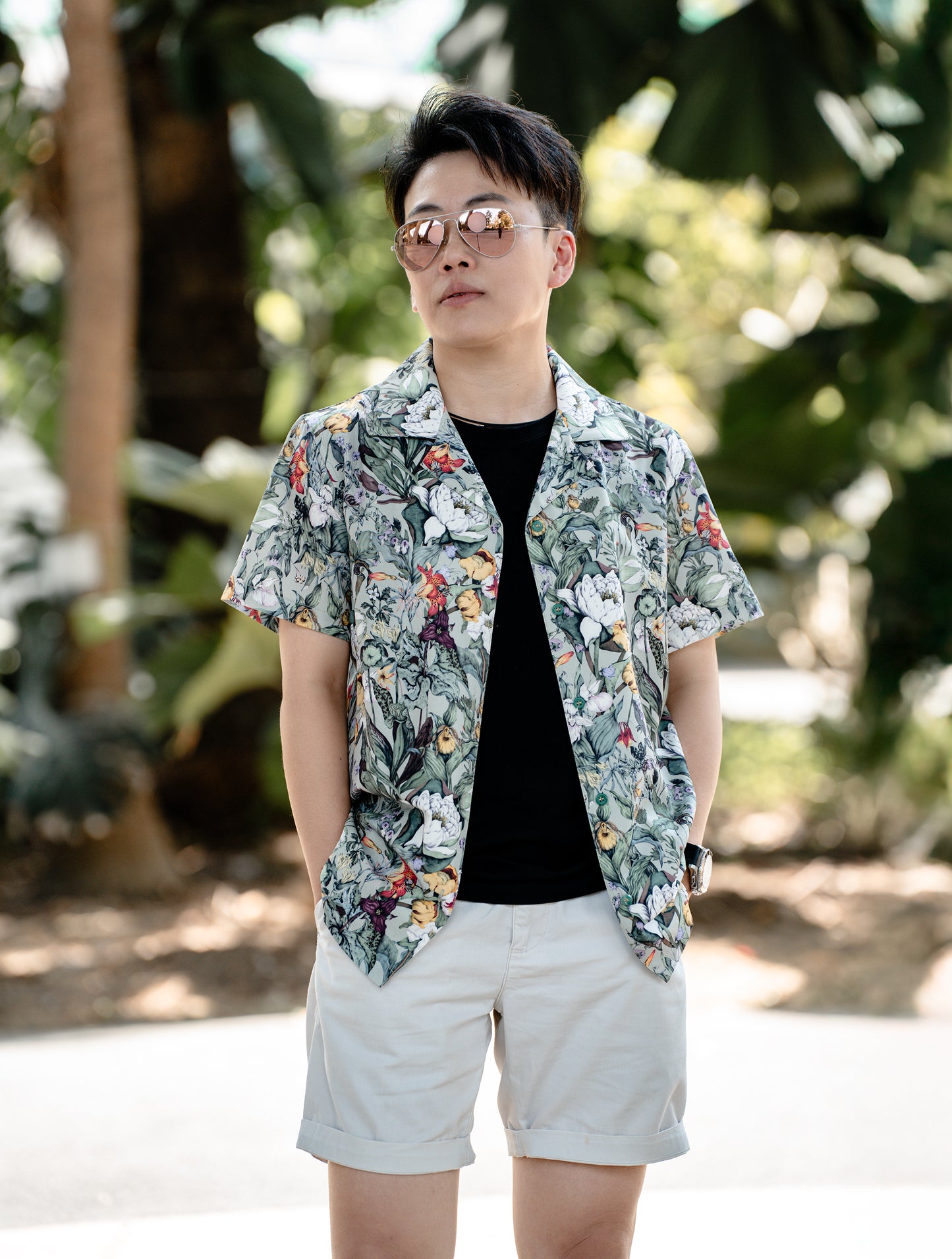 Atiba Shirt in Dusty Mint Blumen