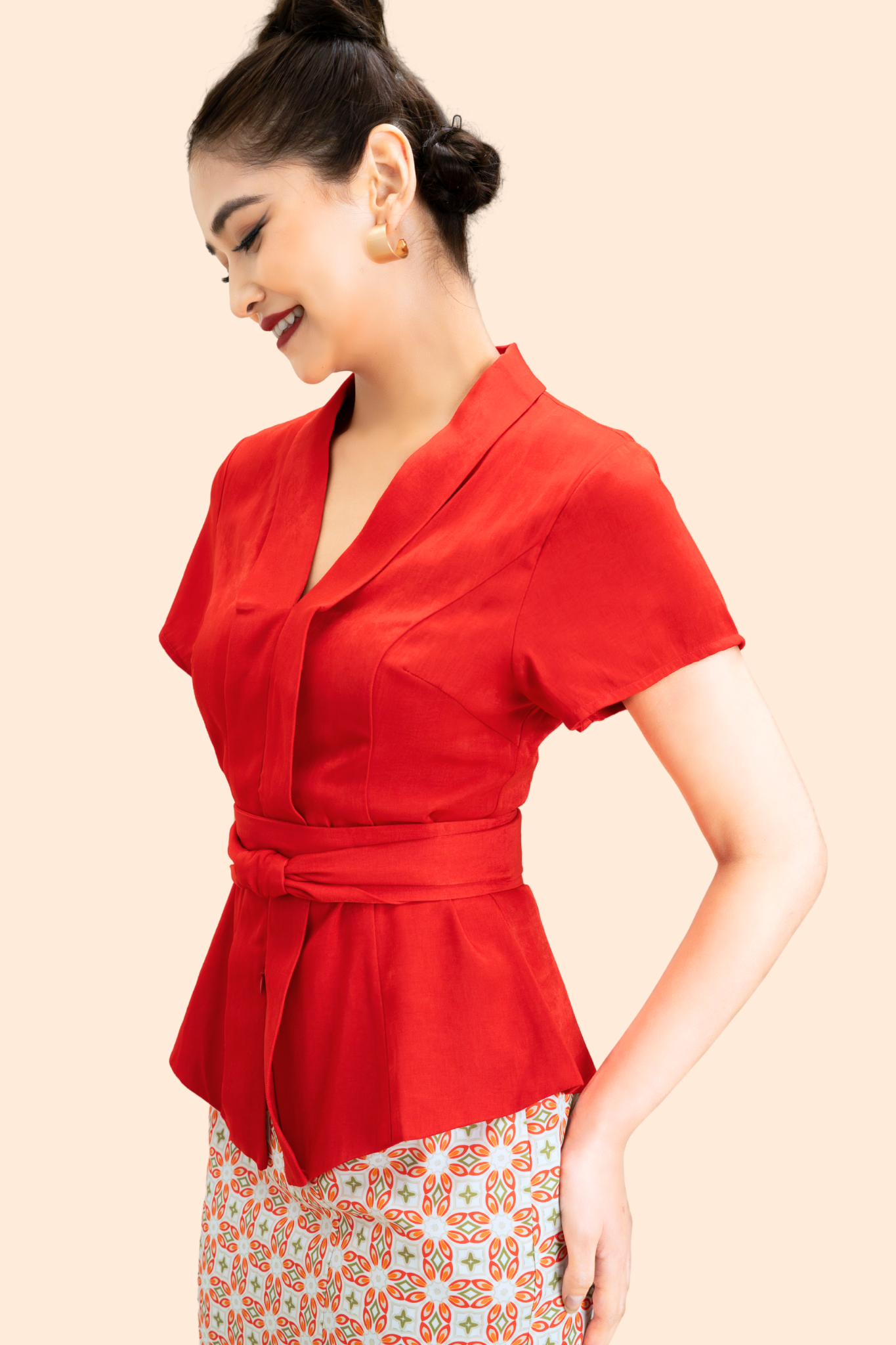 Li-Po Nyonya Top in Boudoir Red