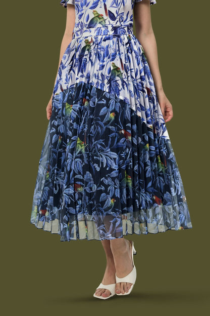 Odette Fluted Skirt in Hummingbird