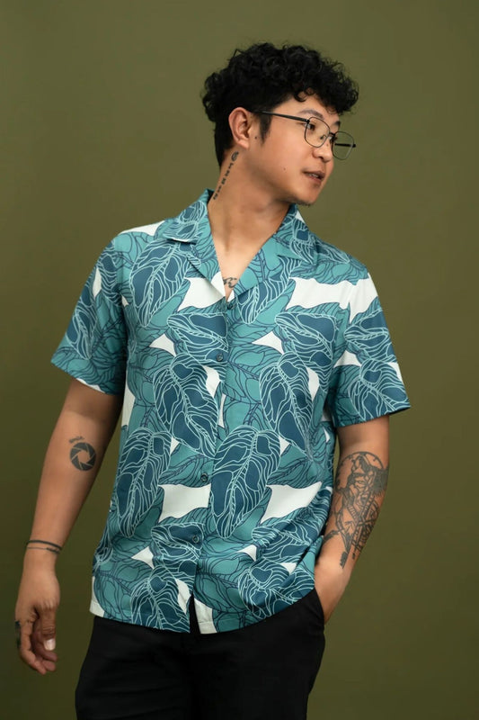 Atiba Shirt in Teal Reef