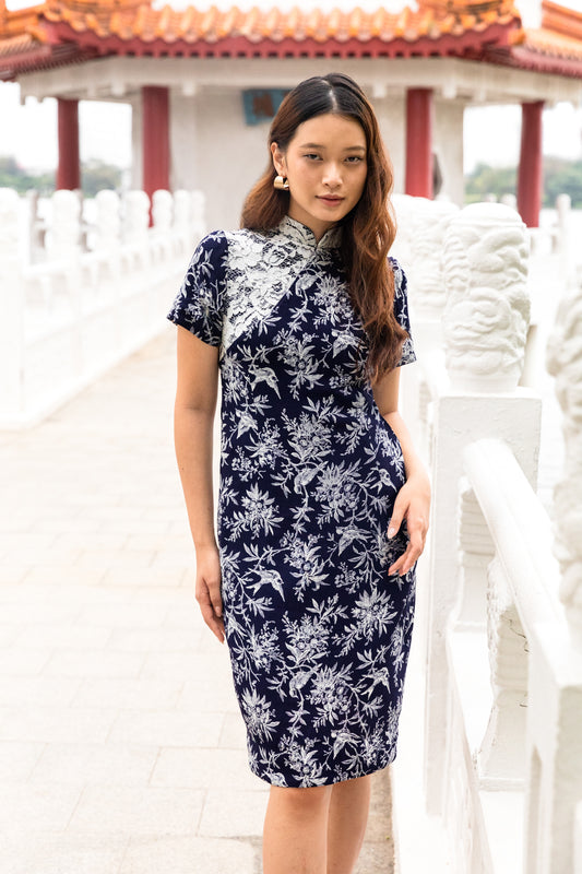 Dahlia Cheongsam in Blanche Lace