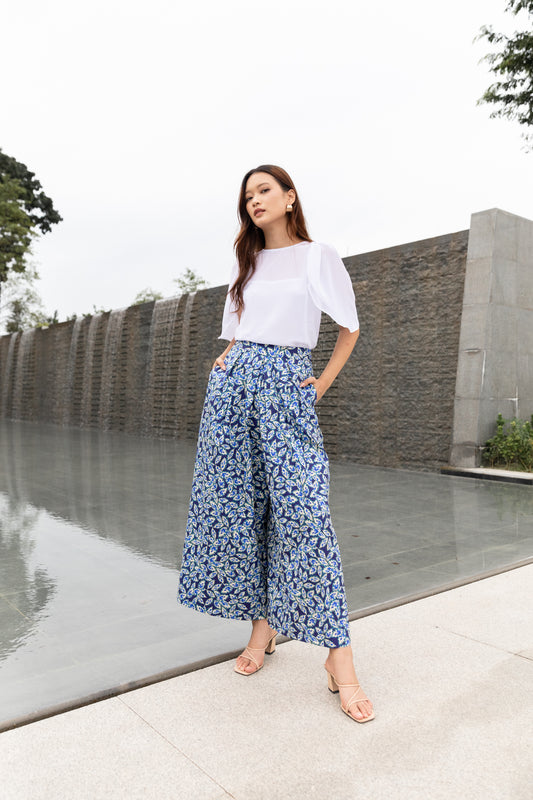 Zoe Palazzo Pants in Bleu