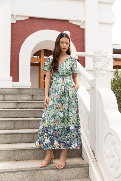 Erika Maxi Dress in Wilde Blumen