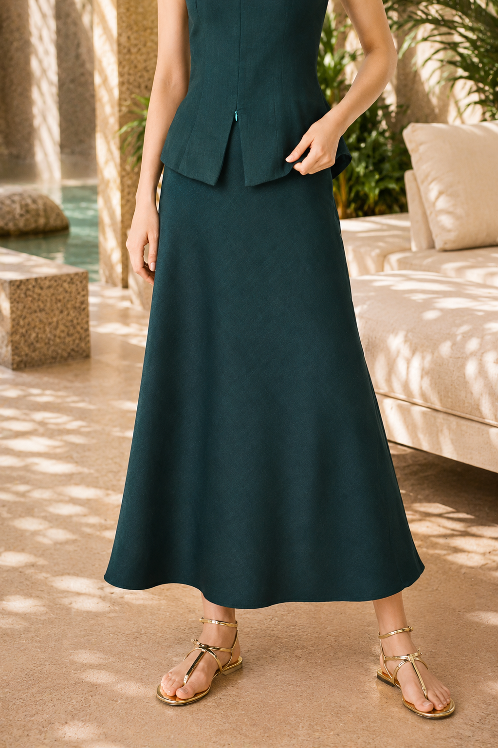 Chrissy Resort Skirt in Forest