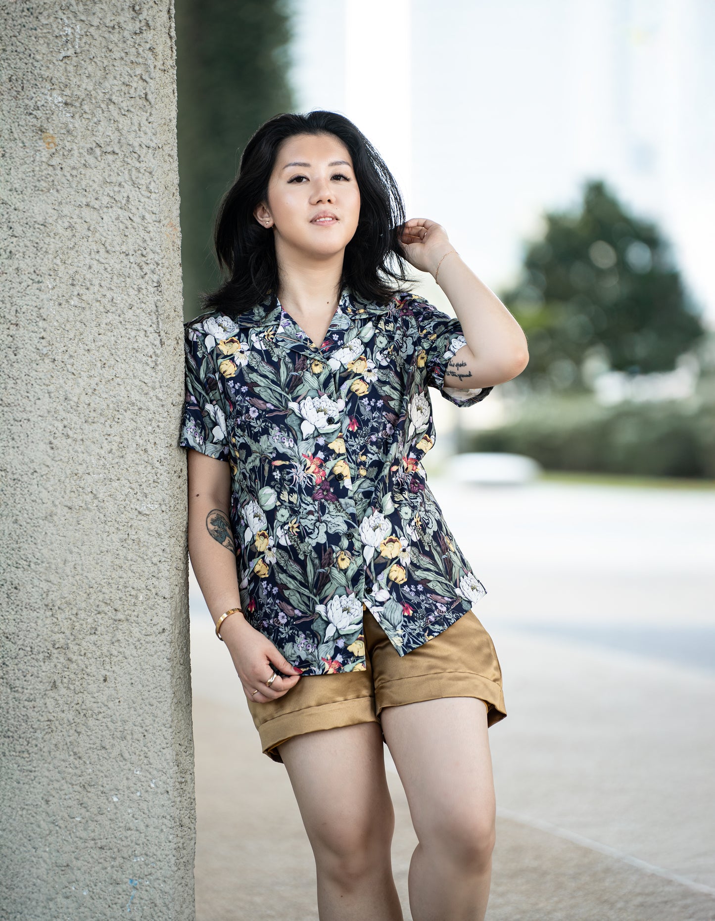 Atiba Shirt in Midnight Blumen