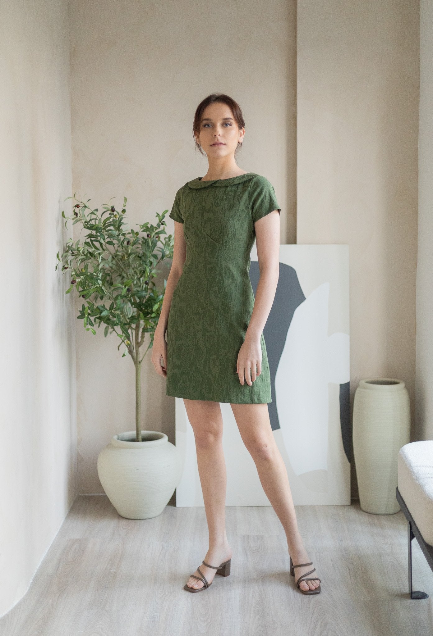 Amoi Hallmark Countess Mini Dress in Jade