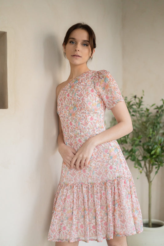 Amoi Hallmark Harper Toga Dress in Whimsical Pink