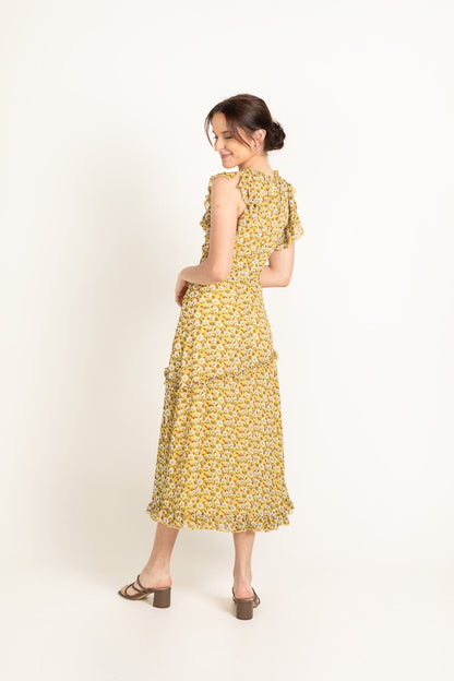 Amoi Hallmark Scarlett Dress in Yellow Daffodil